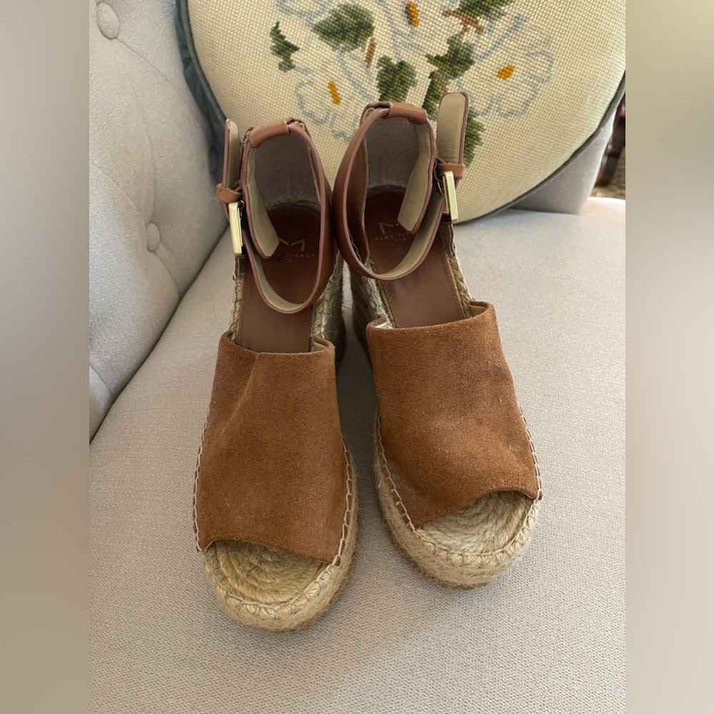 Brown Suede Wedge Sandal Marc Fisher Wedge Espadrille
